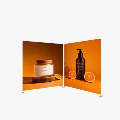 Double-Sided Tension Fabric Backdrop – Trade Show Display Stand – Style 11 – Tension Fabric Display