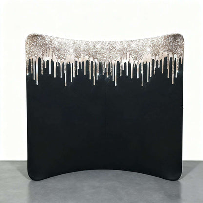 Curved Tension Fabric Display Wall – Custom Printed Trade Show Backdrop – Style 36 – Tension Fabric Display
