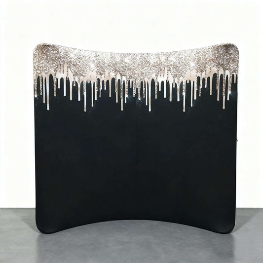 Curved Tension Fabric Display Wall – Custom Printed Trade Show Backdrop – Style 36 – Tension Fabric Display