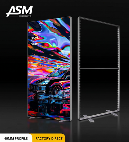 Portable SEG Fabric Light Box Display | Tool-Free LED Frame for Events & Retail